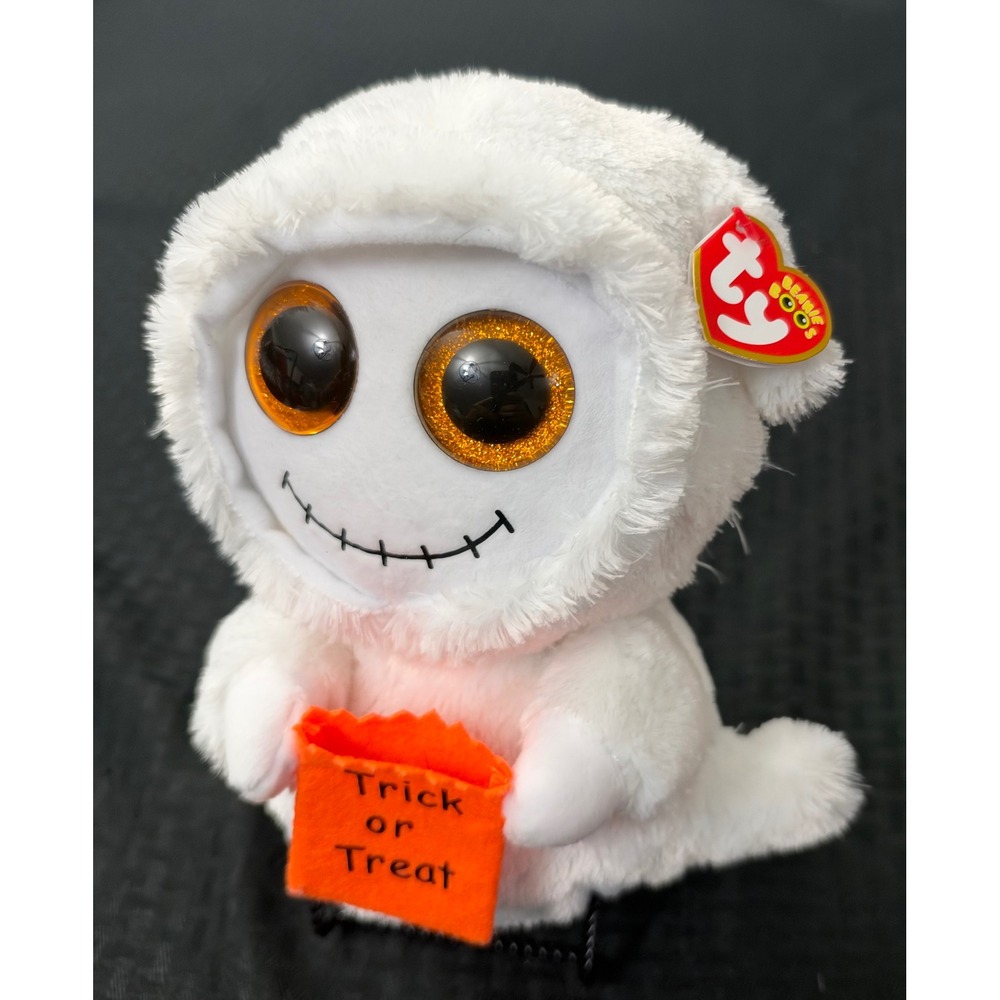 TY Beanie Boos Mist Ghost Halloween Plush NWT Trick or Treat Glitter Eyes Cute